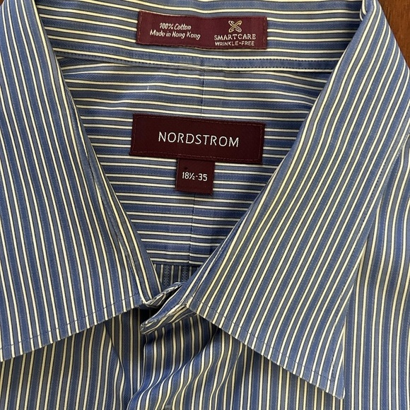 Ralph Lauren Classic Fit Shirt Mens Blue Stripe Long Sleeve Button 17-1/2 34/35 - Picture 2 of 6